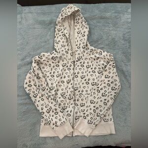 Leopard print zip up hoodie
